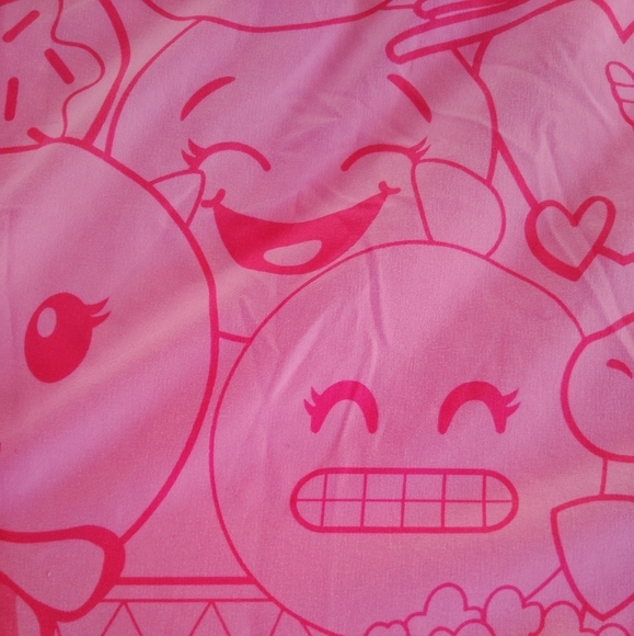 Girl's Justice Pink Emoji Twin Flat Bed Sheet LOL Unicorn Puppy Dog Smile Faces - Picture 8 of 10